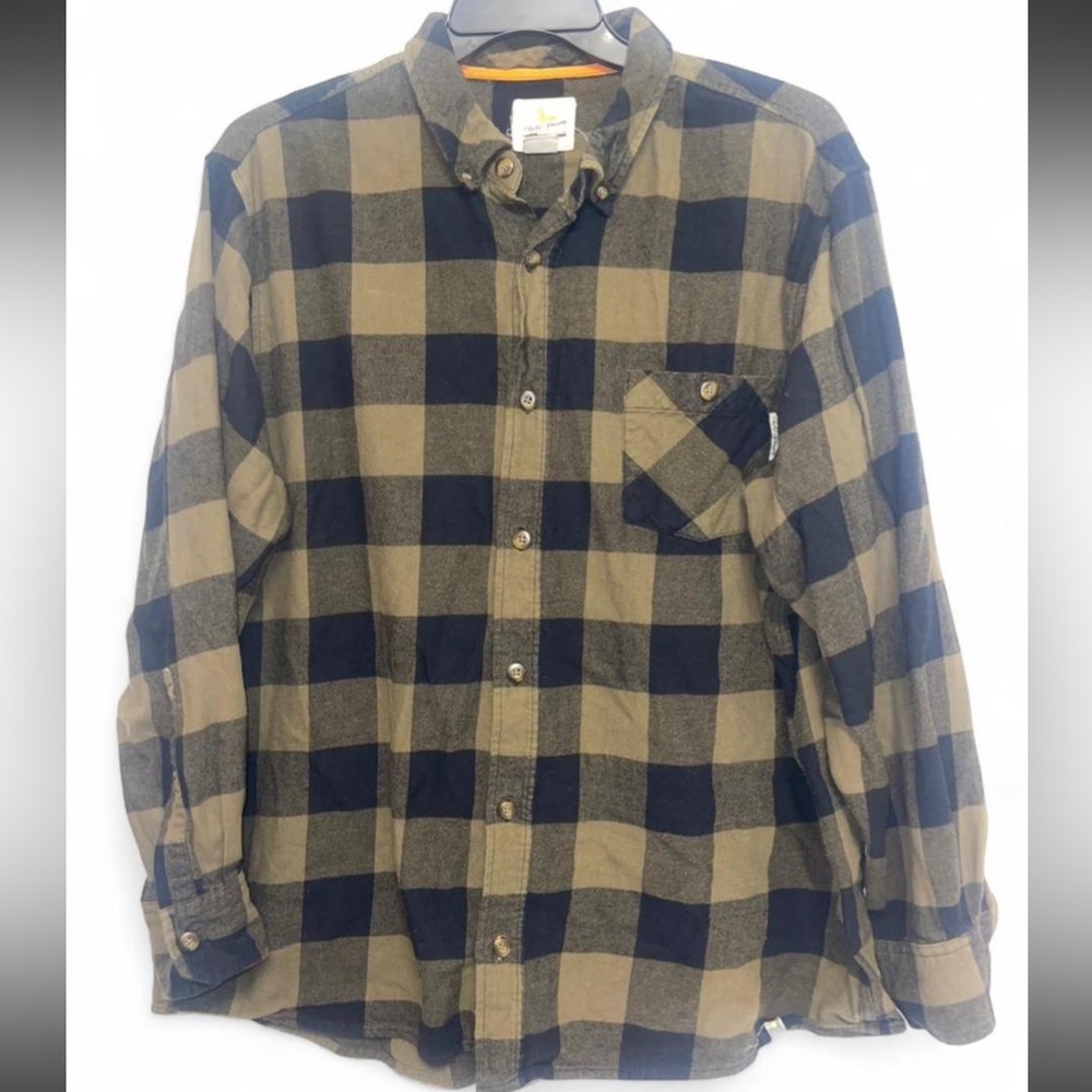 Field & Stream Black and Green Plaid Men's Shirt 2XL